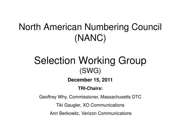 north american numbering council nanc n.w
