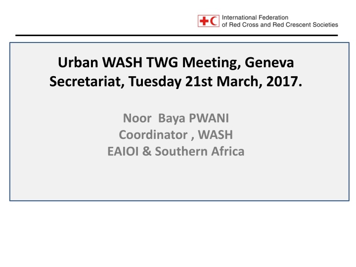 urban wash twg meeting geneva secretariat tuesday n.w