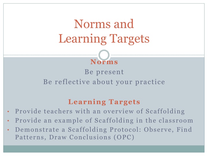 norms and learning targets n.w