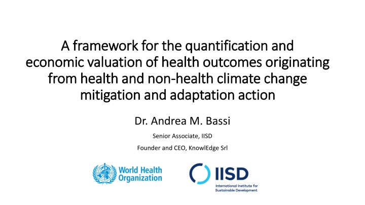 Framework for Economic Valuation of Health Outcomes in Climate Action