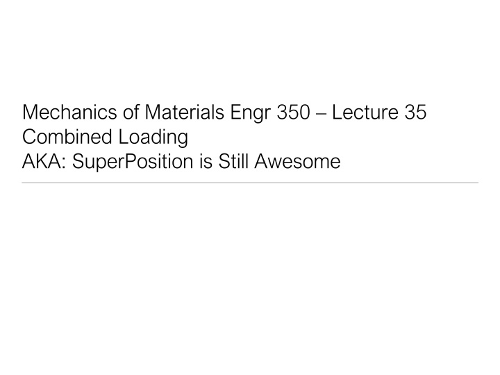 mechanics of materials engr 350 lecture n.w