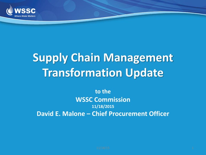 supply chain management transformation update n.w