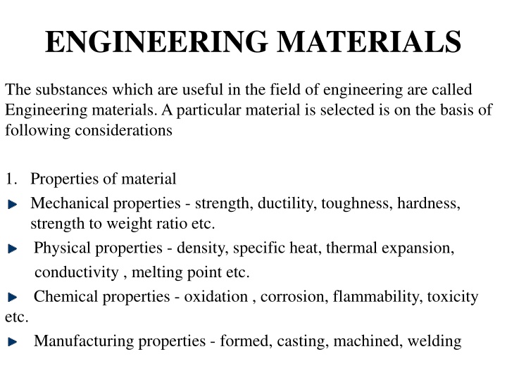 engineering materials n.w