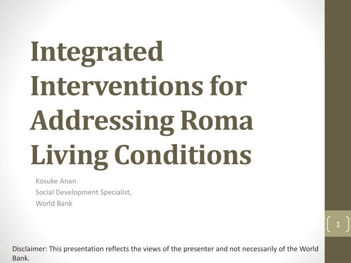 integrated interventions for addressing roma n.w