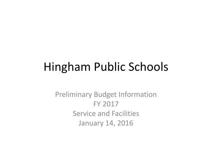 hingham public schools n.w