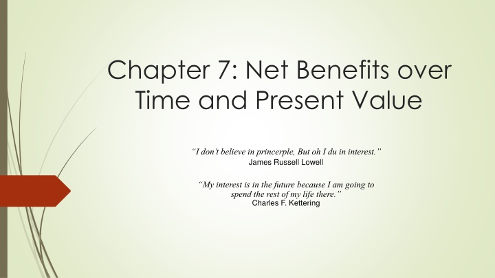 chapter 7 net benefits over time and present value n.w