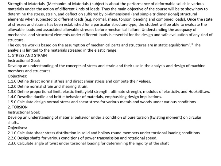 Mechanics of Materials Fundamentals