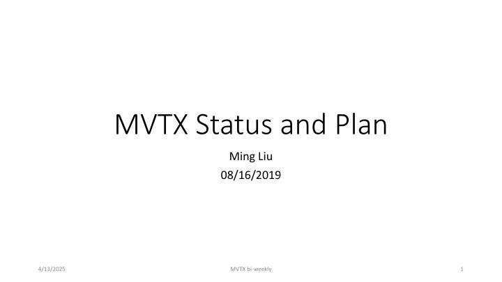mvtx status and plan n.w