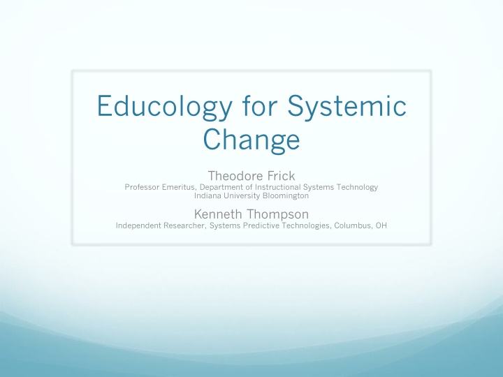 educology for systemic change n.w