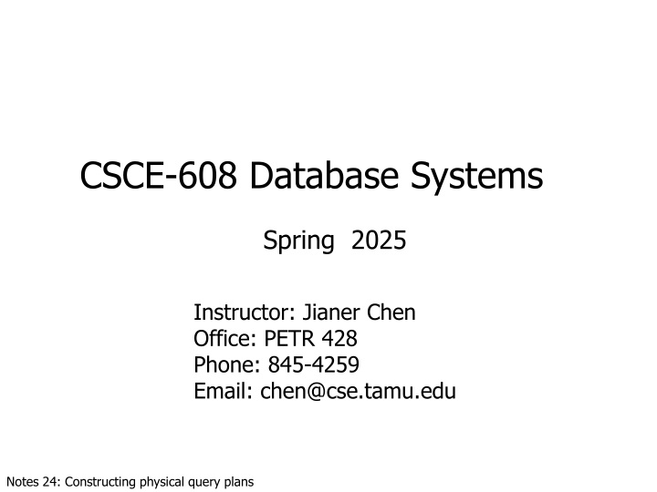 csce 608 database systems n.w