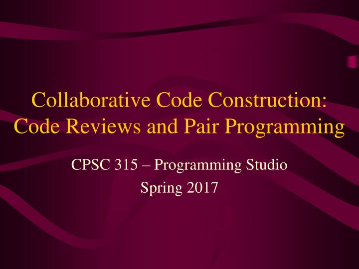 collaborative code construction code reviews n.w