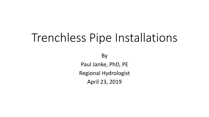 trenchless pipe installations n.w
