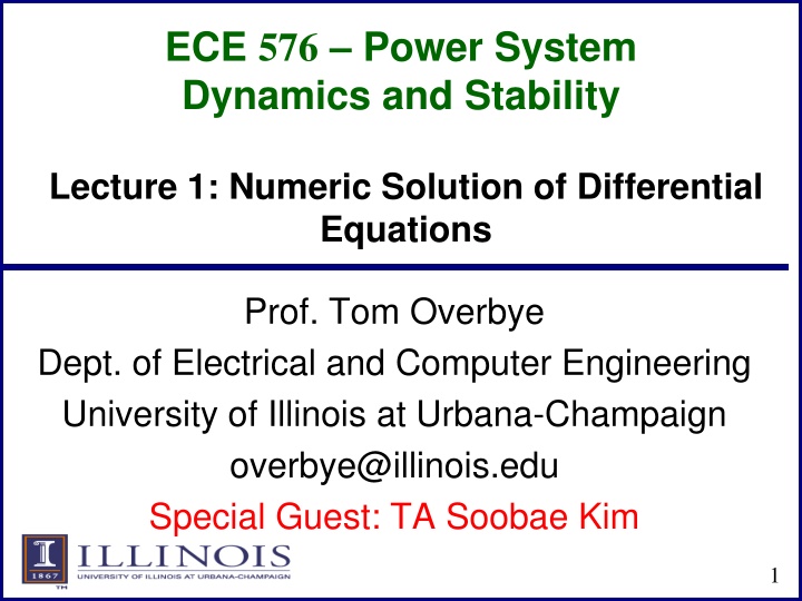 ece 576 power system dynamics and stability n.w