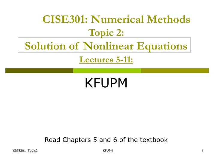 cise301 numerical methods topic 2 solution n.w