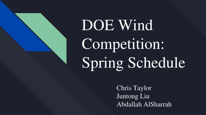 doe wind competition spring schedule n.w