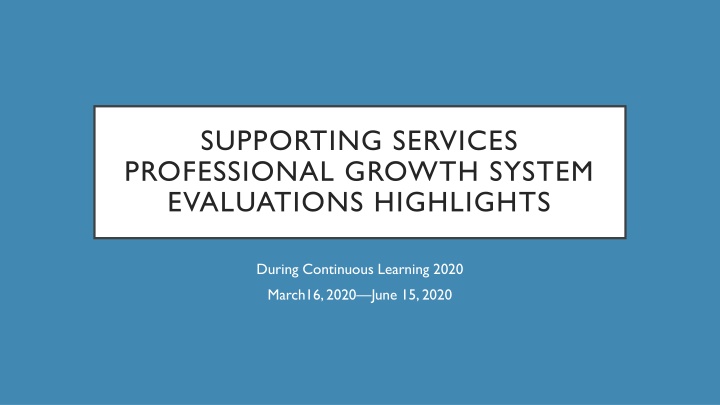 supporting services professional growth system n.w
