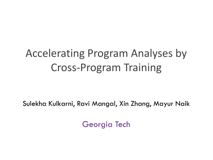 Accelerating Program Analyses by Cross-Program Training