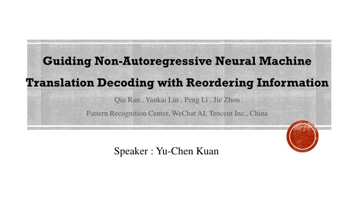 guiding non autoregressive neural machine n.w