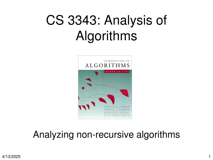 cs 3343 analysis of algorithms n.w