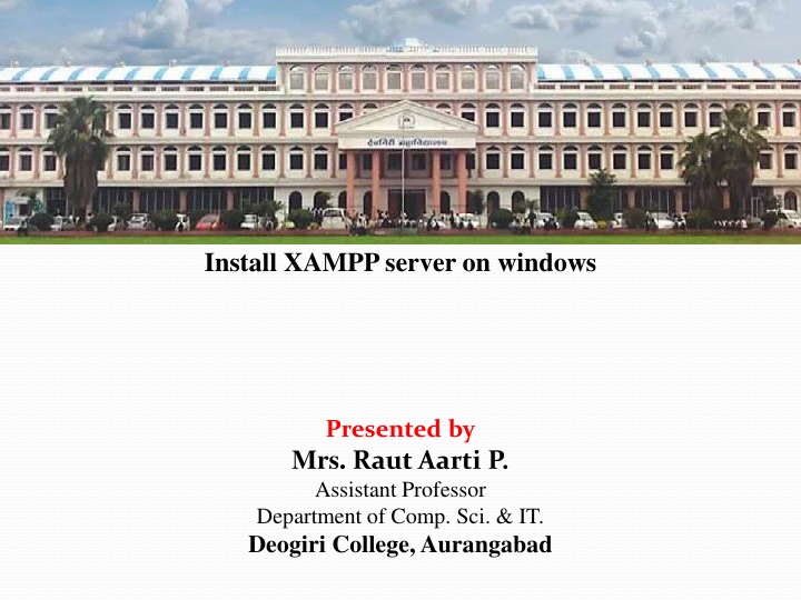 install xampp server on windows n.w