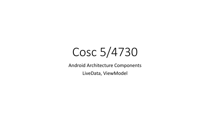 cosc 5 4730 n.w