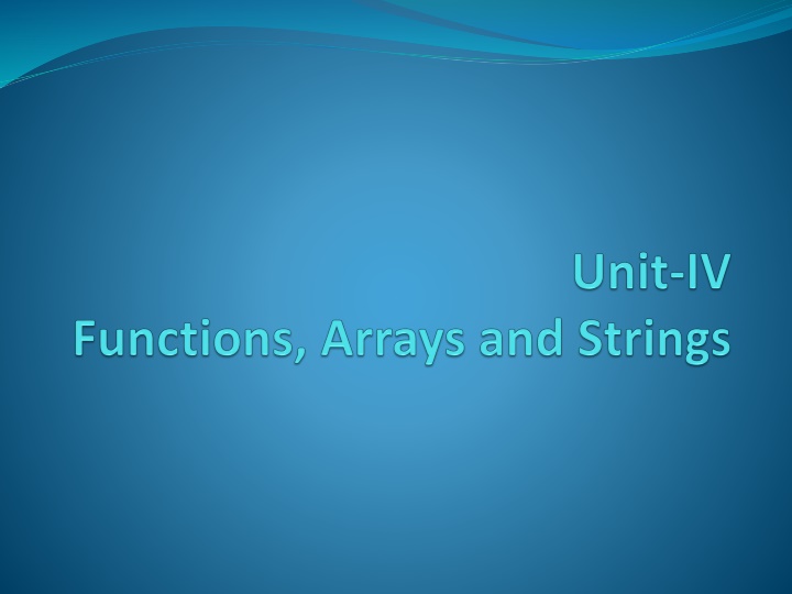 C Functions