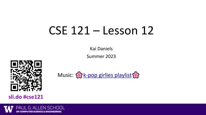Programming Assignments and Exam Schedule for CSE.121 Summer 2023
