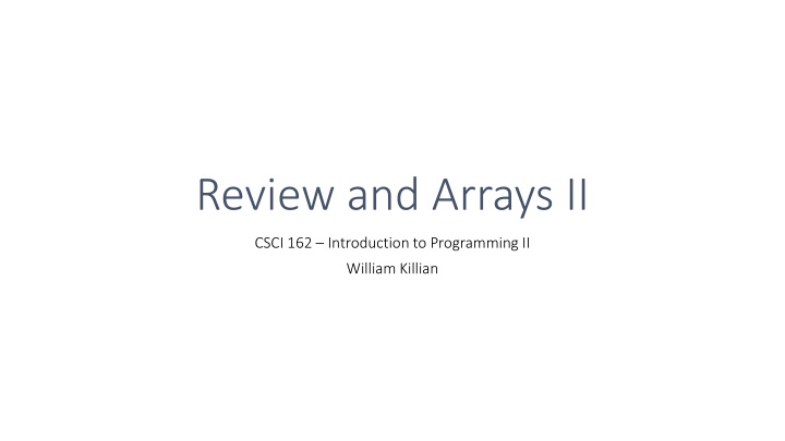 review and arrays ii n.w