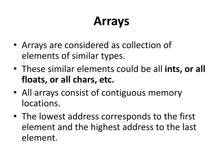 arrays n.w