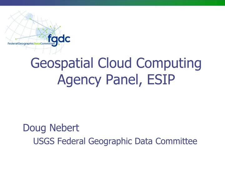 geospatial cloud computing agency panel esip n.w