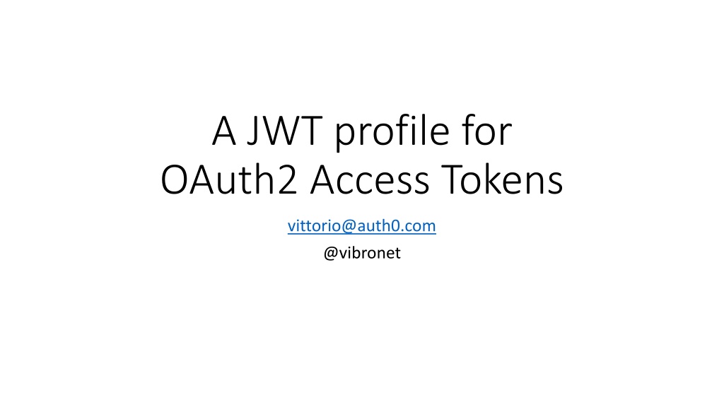 a jwt profile for oauth2 access tokens n.w