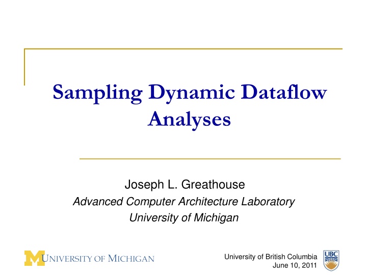 sampling dynamic dataflow analyses n.w