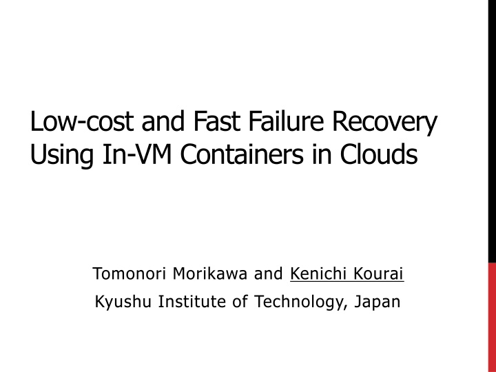 low cost and fast failure recovery using n.w