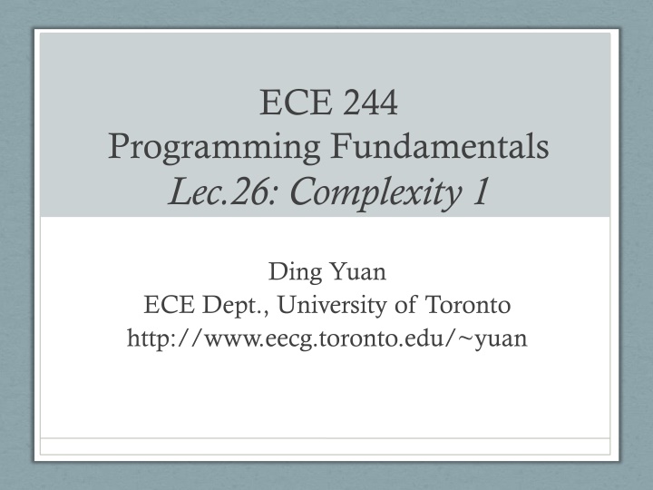 Complexity in Programming Fundamentals: Understanding Performance Analysis