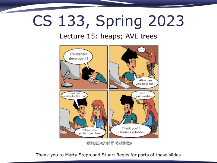 cs 133 spring 2023 lecture 15 heaps avl trees n.w