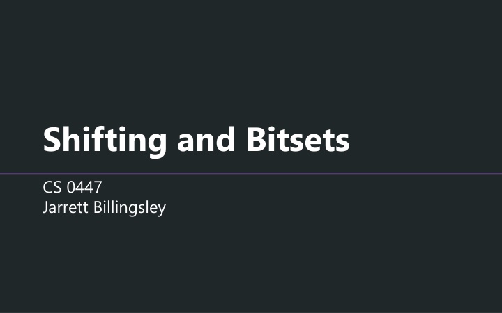 shifting and bitsets n.w