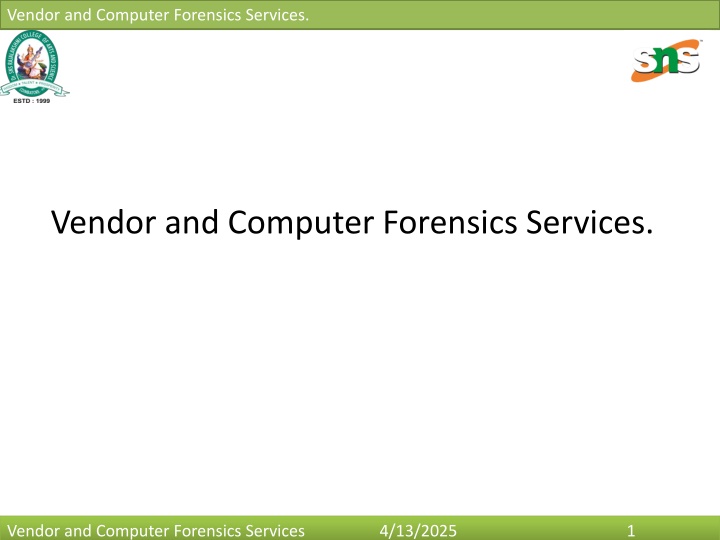 Vendor and Computer Forensics Services for Cyber Crime Defense