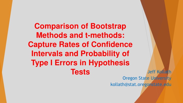 comparison of bootstrap methods and t methods n.w