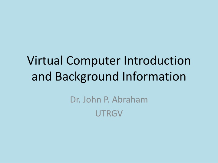 virtual computer introduction and background n.w