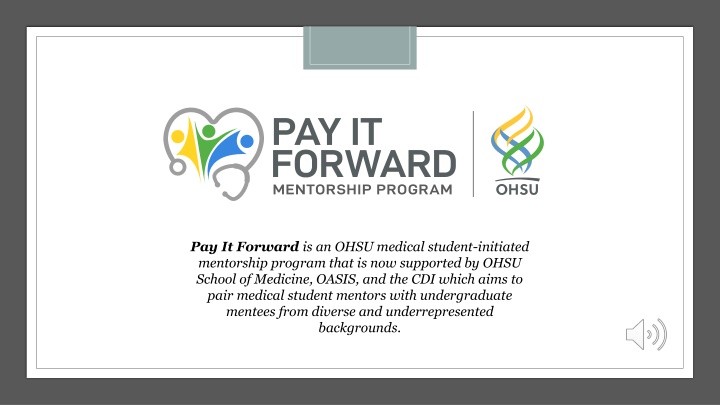 pay it forward is an ohsu medical student n.w