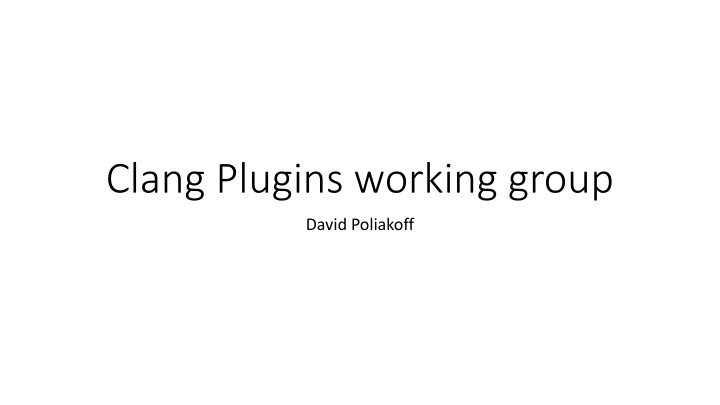 clang plugins working group n.w