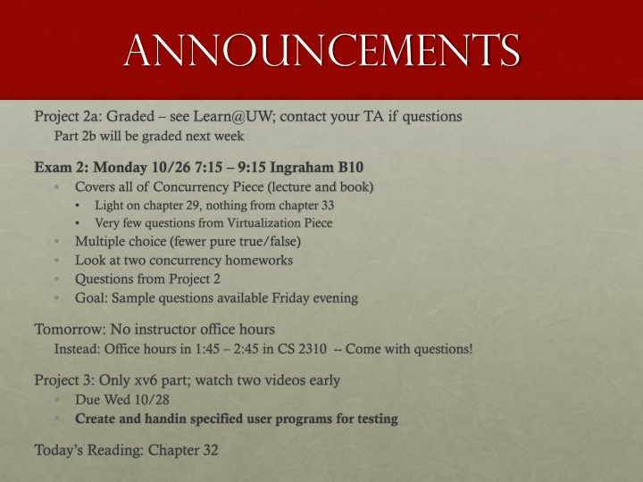 announcements n.w