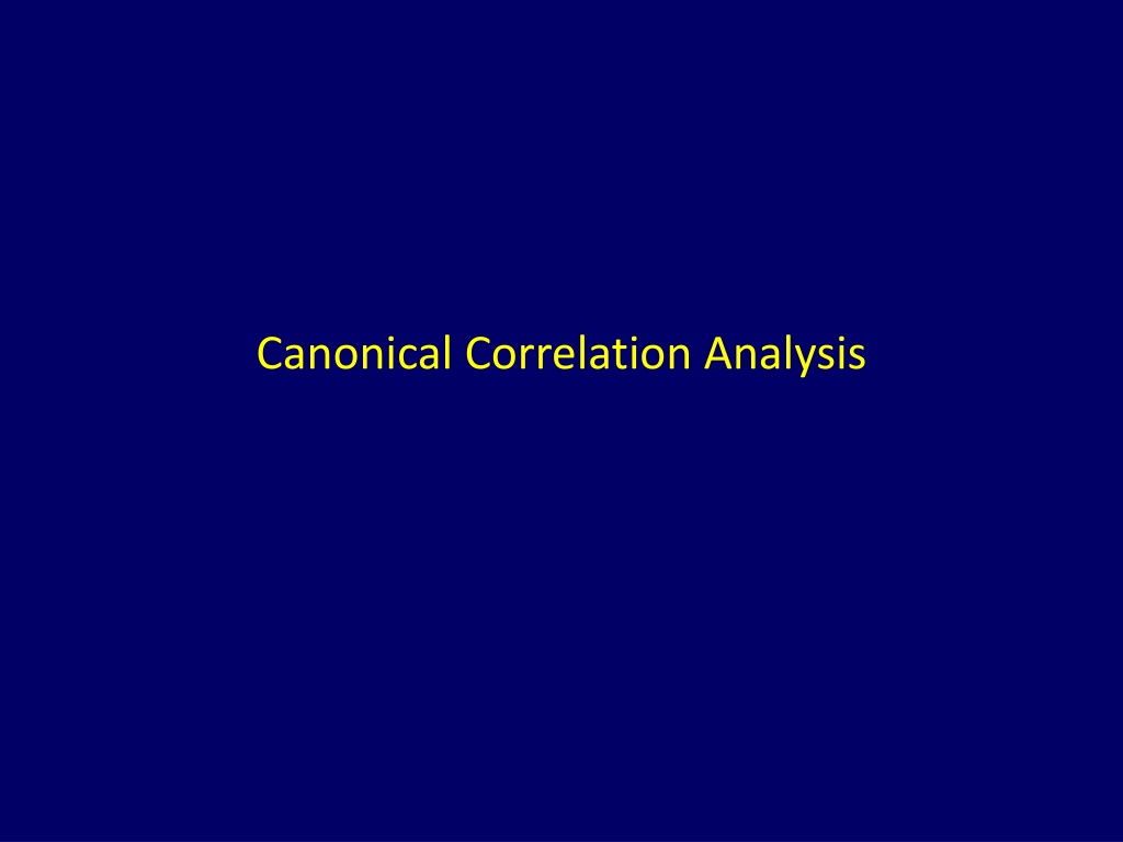 canonical correlation analysis n.w