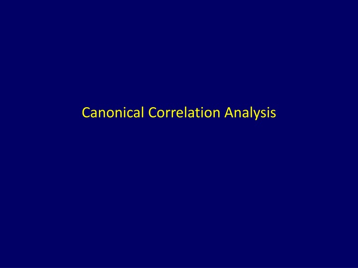 canonical correlation analysis n.w