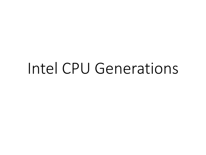 intel cpu generations n.w