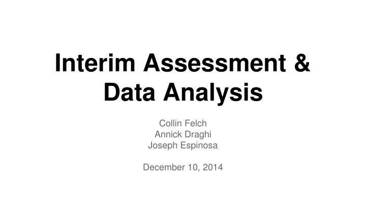 interim assessment data analysis n.w