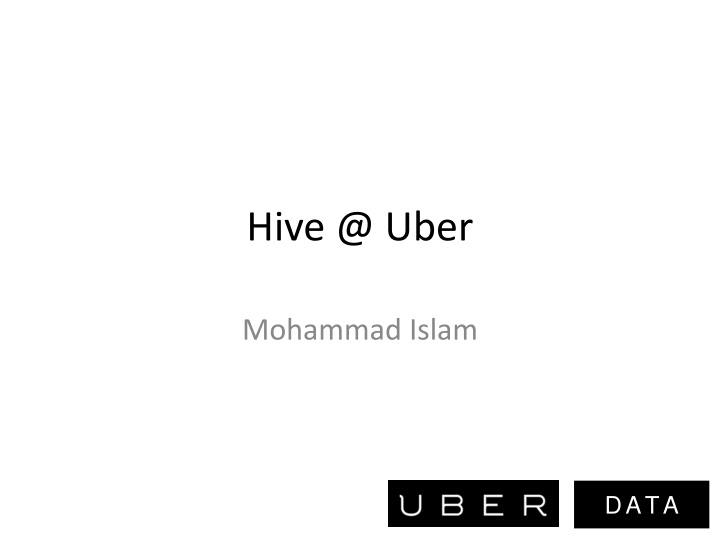 hive @ uber n.w