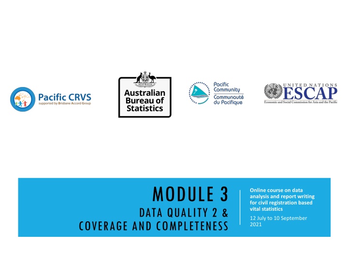 Online Course on Data Analysis for Civil Registration Vital Statistics