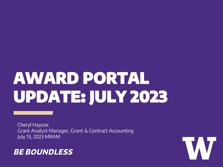 award portal award portal update july 2023 update n.w