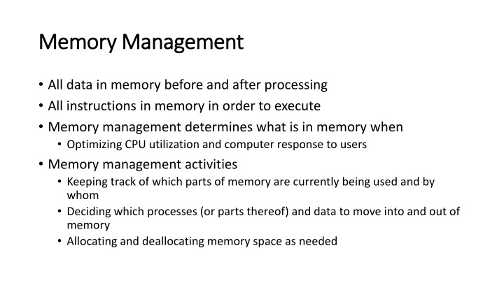 memory management memory management n.w
